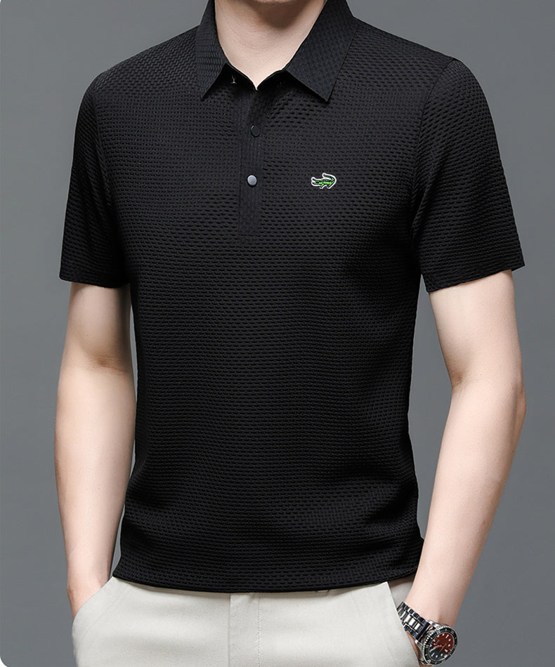 New Summer Men's Ice Silk Polo Shirt Breathable Fashion ( Buy 1 Get 1 Free)