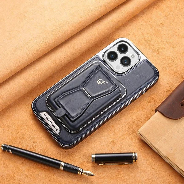 Luxury Handmade Leather Magnetic iPhone Case with Removal Card Holder