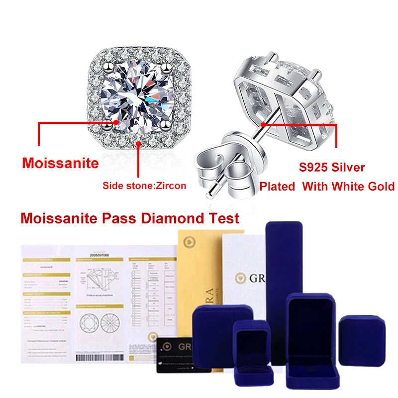 Sparkle with Real 0.5-1 Carat Moissanite Stud Earrings!